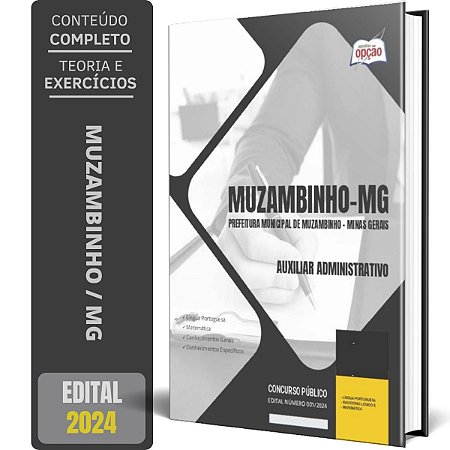 Apostila Prefeitura de Muzambinho MG 2024 - Auxiliar Administrativo