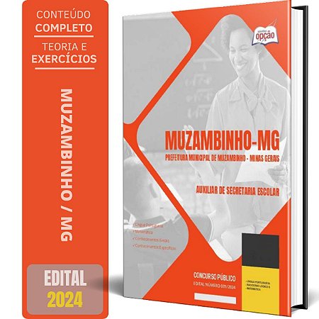 Apostila Prefeitura de Muzambinho MG 2024 - Auxiliar de Secretaria Escolar