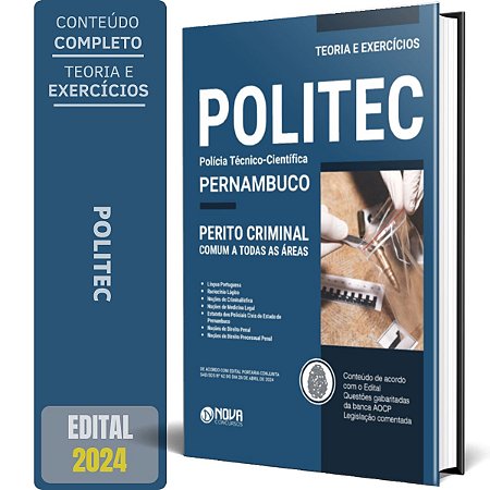 Apostila POLITEC PE 2024 - Perito Criminal (Conhecimentos Gerais)