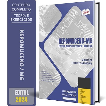Apostila Prefeitura de Nepomuceno MG 2024 - Agente de Trânsito Municipal