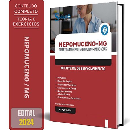 Apostila Prefeitura de Nepomuceno MG 2024 - Agente de Desenvolvimento