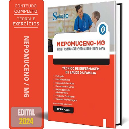 Apostila Prefeitura de Nepomuceno MG 2024 - Técnico de Enfermagem de Saúde da Família
