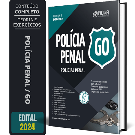 Apostila Polícia Penal GO 2024 - Policial Penal de GOIÁS - PP GO