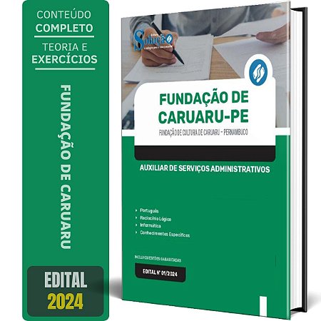 Apostila Fundação de Cultura de Caruaru PE 2024 - Auxiliar de Serviços Administrativos