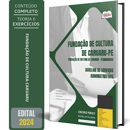 Apostila Fundação de Cultura de Caruaru PE 2024 - Auxiliar de Serviços Administrativos