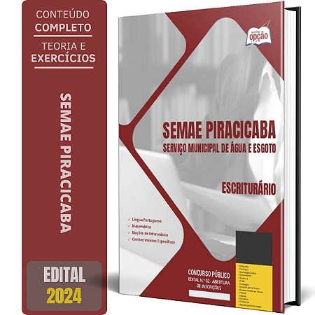 Apostila SEMAE Piracicaba SP 2024 - Escriturário