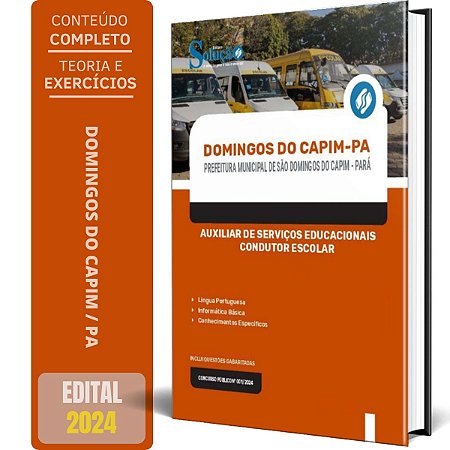 Apostila Prefeitura de São Domingos do Capim PA 2024 - Auxiliar de Serviços Educacionais - Condutor Escolar
