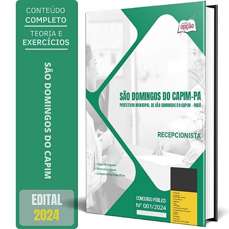 Apostila Prefeitura de São Domingos do Capim PA 2024 - Recepcionista