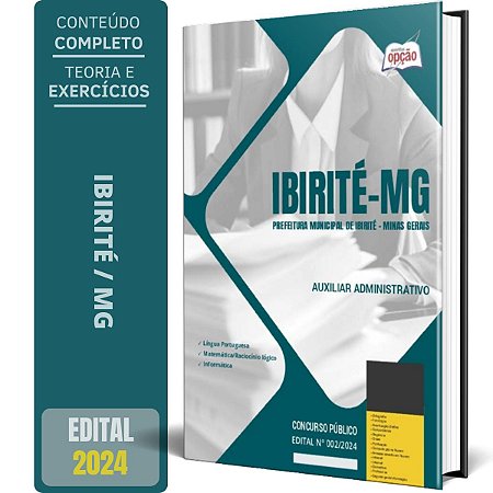 Apostila Prefeitura de Ibirité MG 2024 - Auxiliar Administrativo