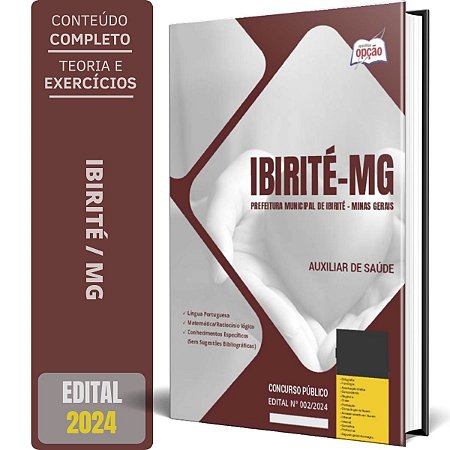 Apostila Prefeitura de Ibirité MG 2024 - Auxiliar de Saúde