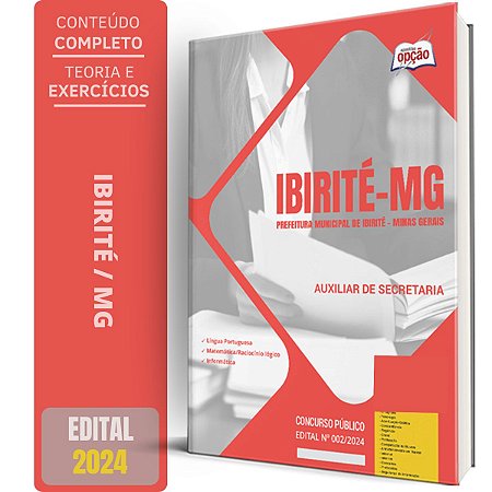 Apostila Prefeitura de Ibirité MG 2024 - Auxiliar de Secretaria