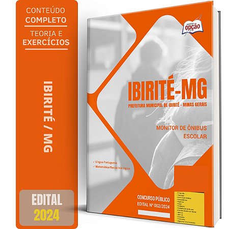 Apostila Prefeitura de Ibirité MG 2024 - Monitor de Ônibus Escolar
