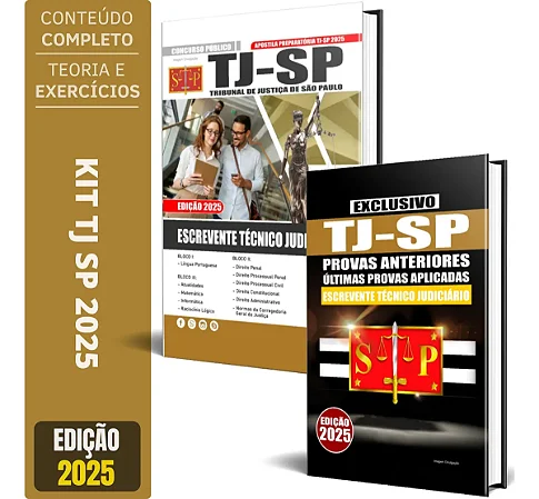 Kit Apostila Concurso TJ SP 2025 - Escrevente + Provas Anteriores
