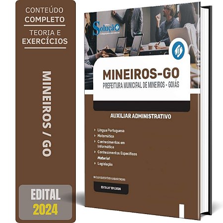 Apostila Prefeitura de Mineiros GO 2024 - Auxiliar Administrativo