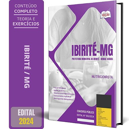 Apostila Prefeitura de Ibirité MG 2024 - Nutricionista