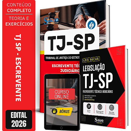 Apostila TJ SP 2026 - Escrevente Técnico Judiciário + Bônus Exclusivos