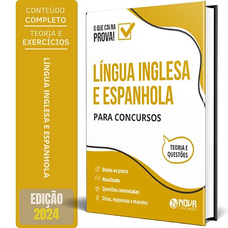 Apostila Língua Inglesa e Espanhola para Concursos 2024