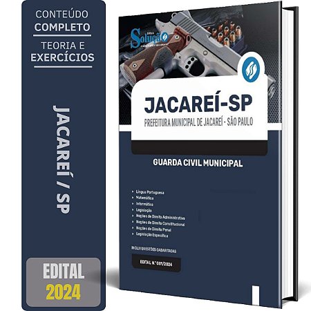 Apostila Prefeitura de Jacareí SP 2024 - Guarda Civil Municipal