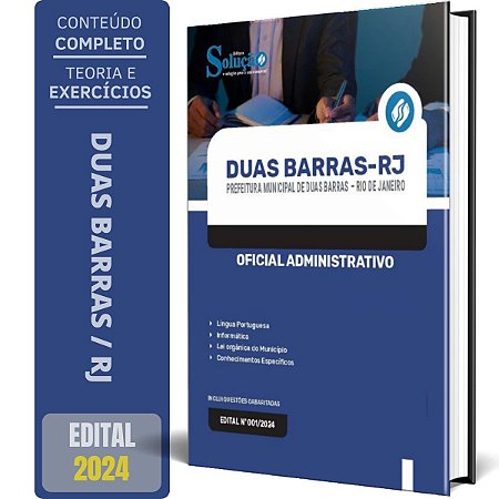 Apostila Prefeitura de Duas Barras RJ 2024 - Oficial Administrativo
