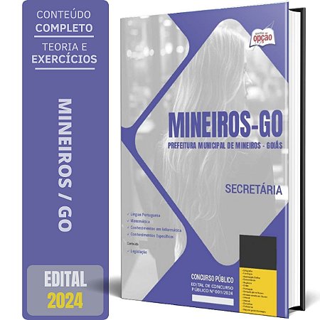 Apostila Prefeitura de Mineiros GO 2024 - Secretária