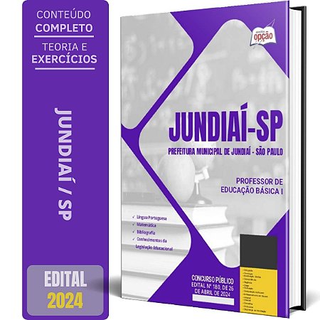 Apostila Concurso Jundiaí SP 2024 - Professor de Educação Básica I