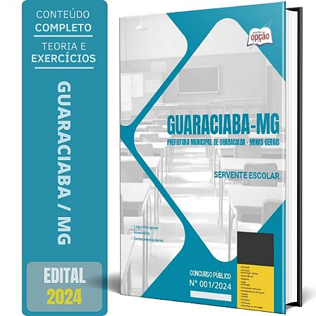 Apostila Prefeitura de Guaraciaba MG 2024 - Servente Escolar