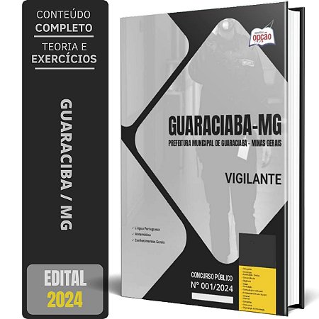 Apostila Prefeitura de Guaraciaba MG 2024 - Vigilante