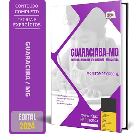 Apostila Prefeitura de Guaraciaba MG 2024 - Monitor de Creche