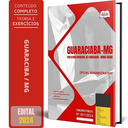 Apostila Prefeitura de Guaraciaba MG 2024 - Oficial Administrativo
