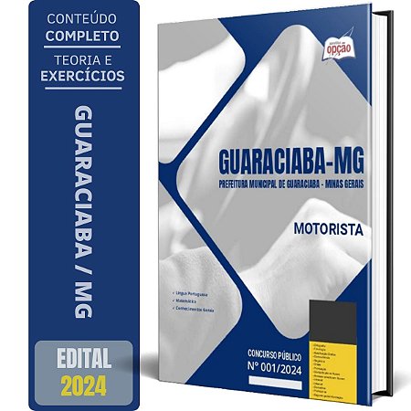 Apostila Prefeitura de Guaraciaba MG 2024 - Motorista