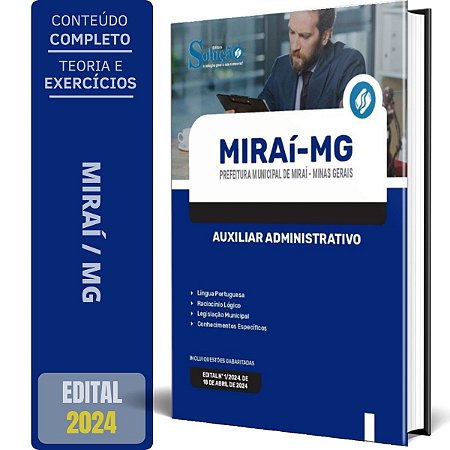 Apostila Prefeitura de Miraí MG 2024 - Auxiliar Administrativo