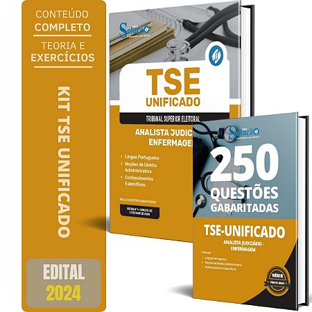 Kit Apostila Concurso TSE Unificado 2024 - Enfermagem + Testes