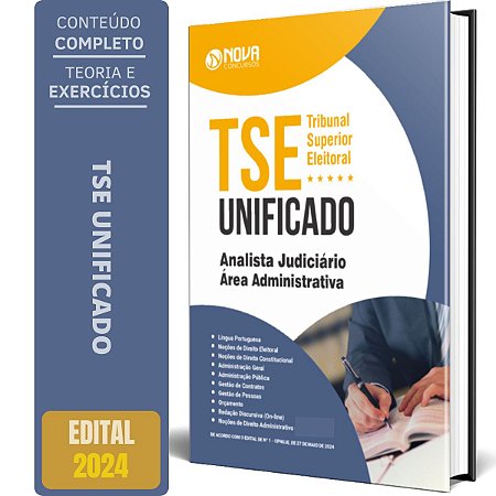 Apostila TSE Unificado 2024 - Analista Judiciária - Área Administrativa