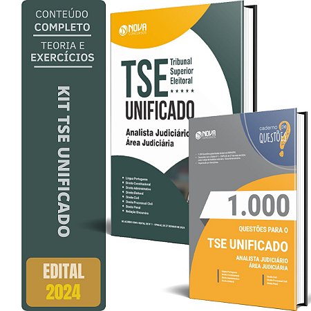 Kit Apostila TSE Unificado 2024 - Analista Área Judiciária + Testes