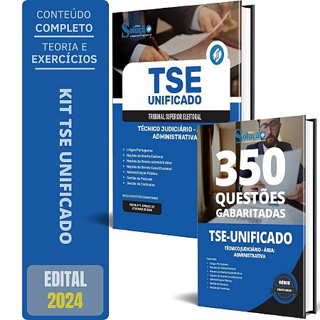 Kit Apostila TSE Unificado 2024 - Técnico Judiciário + Questões