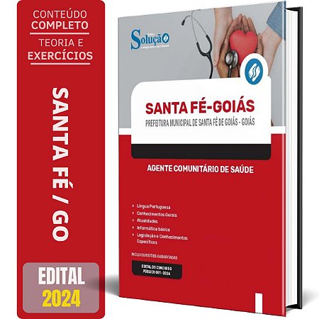 Apostila Prefeitura de Santa Fé de Goiás GO 2024 - Agente Comunitário de Saúde