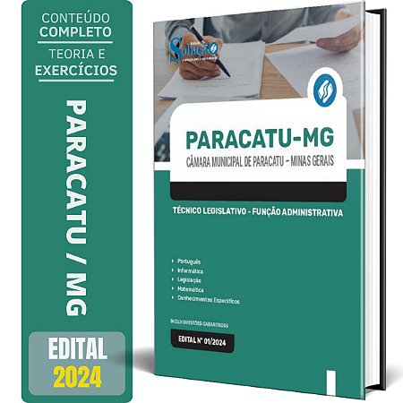 Apostila Câmara de Paracatu MG 2024 - Técnico Legislativo - Função Administrativa
