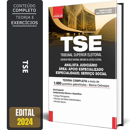 Apostila TSE UNIFICADO 2024 - Analista - Assistente Social - Serviço Social
