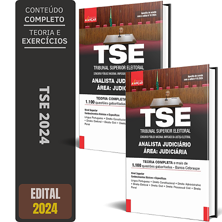 Apostila TSE UNIFICADO 2024 - Analista Judiciário - Área Judiciária