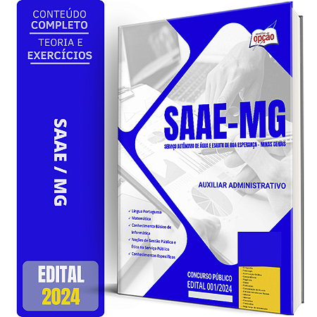 Apostila SAAE Boa Esperança MG 2024 - Auxiliar Administrativo