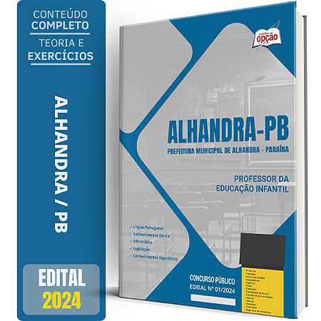 Apostila Prefeitura de Alhandra PB 2024 - Professor da Educação Infantil