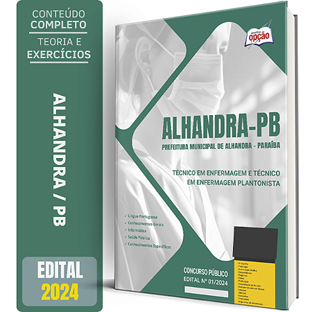 Apostila Prefeitura de Alhandra PB 2024 - Técnico em Enfermagem e Técnico em Enfermagem Plantonista