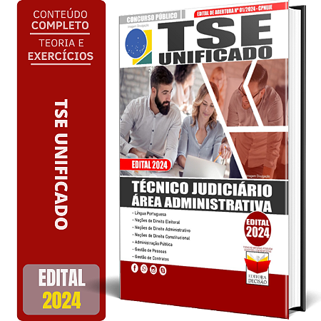 Apostila TSE UNIFICADO 2024 - Técnico Judiciário - Área Administrativa