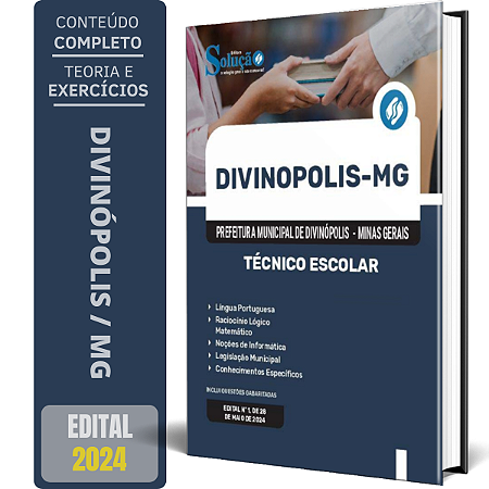 Apostila Prefeitura de Divinópolis MG 2024 - Técnico Escolar