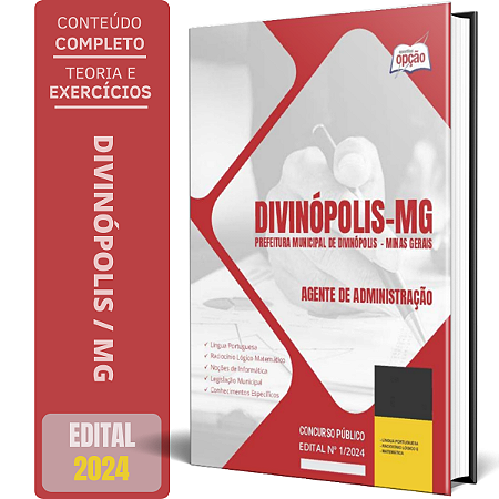Apostila Prefeitura de Divinópolis MG 2024 - Agente de Administração