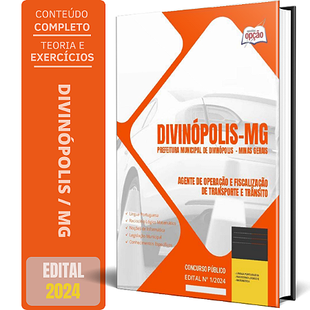 Apostila Prefeitura de Divinópolis MG 2024 - Agente de Operação e Fiscalização de Transporte e Trânsito