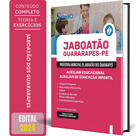 Apostila Prefeitura de Jaboatão dos Guararapes PE 2024 - Auxiliar Educacional - Auxiliar de Educação Infantil