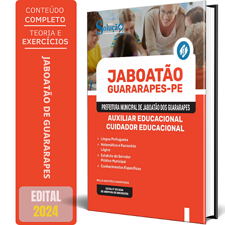 Apostila Prefeitura de Jaboatão dos Guararapes PE 2024 - Auxiliar Educacional - Cuidador Educacional