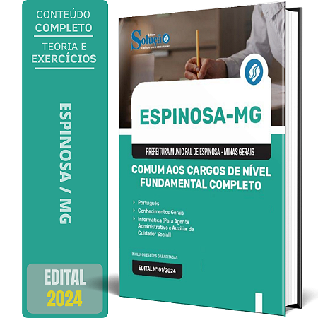Apostila Prefeitura de Espinosa MG 2024 - Comum aos Cargos de Nível Fundamental Completo