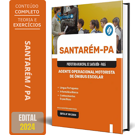 Apostila Prefeitura de Santarém PA 2024 - Agente Operacional Motorista de Ônibus Escolar